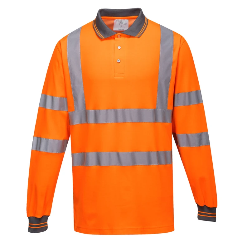 Polo de Trabajo Alta Visibilidad Manga Larga Cotton Comfort Portwest S271