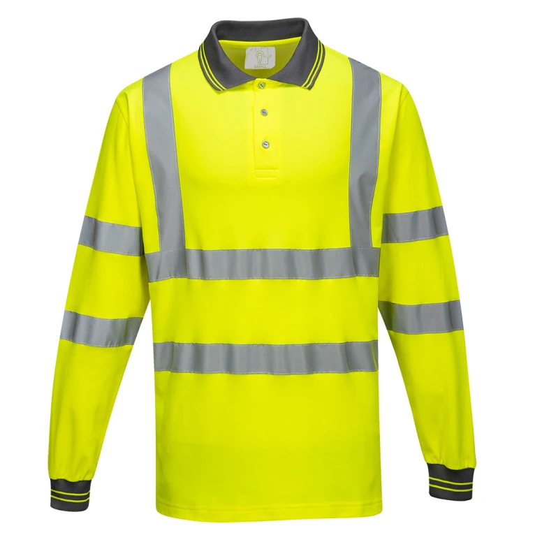 Polo de Trabajo Alta Visibilidad Manga Larga Cotton Comfort Portwest S271