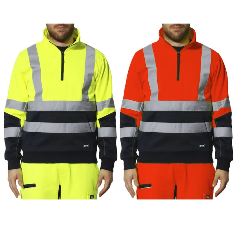 Sudadera de Trabajo Alta Visibilidad Multibolsillos Media Cremallera Rivana Issa Line 04828