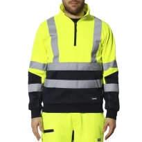 Sudadera de Trabajo Alta Visibilidad Multibolsillos Media Cremallera Rivana Issa Line 04828