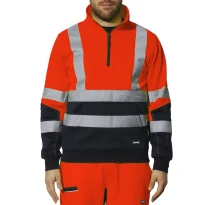 Sudadera de Trabajo Alta Visibilidad Multibolsillos Media Cremallera Rivana Issa Line 04828