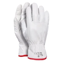 Guantes de trabajo en cuero flor de bovino blanco orlato 005/B 2
