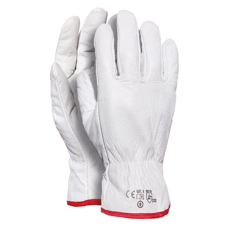 Guantes de trabajo en cuero flor de bovino blanco orlato 005/B