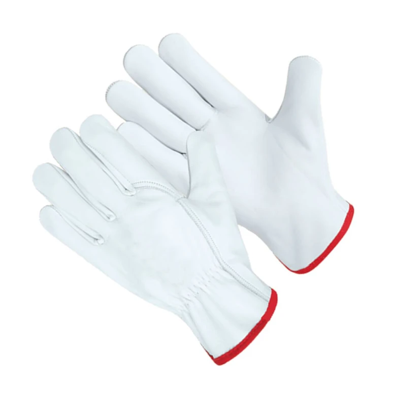 Guantes de trabajo en cuero flor de bovino blanco orlato 005/B