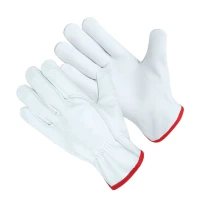 Guantes de trabajo en cuero flor de bovino blanco orlato 005/B