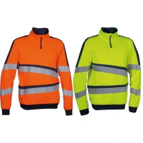 Sudadera de Trabajo Alta Visibilidad Media Cremallera Cofra Lixus V659-0