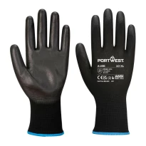 12 Pares - Guantes de trabajo de poliéster recubiertos de poliuretano Portwest A195