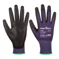 12 Pares - Guantes de trabajo de poliéster recubiertos de poliuretano Portwest A195
