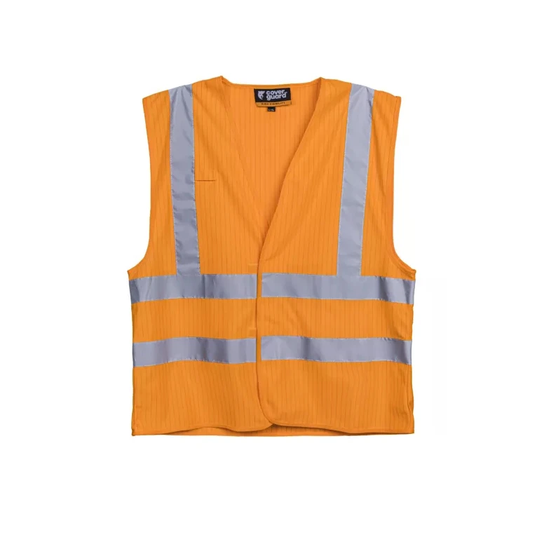 Chaleco de trabajo de alta visibilidad Coverguard Hoder 5HOD17 antiestático e ignífugo