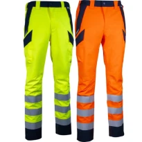 Pantalones de trabajo alta visibilidad multibolsillos impermeables stretch Cofra Alumbres V636-0