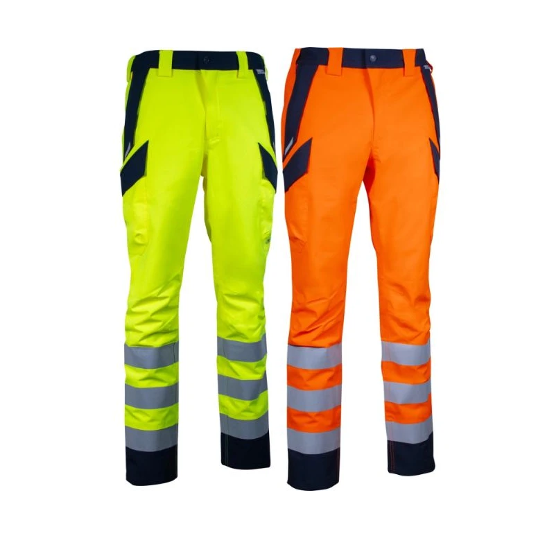 Pantalones de trabajo alta visibilidad multibolsillos impermeables stretch Cofra Alumbres V636-0