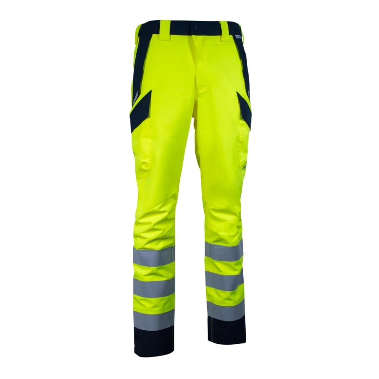 Pantalones de trabajo alta visibilidad multibolsillos impermeables stretch Cofra Alumbres V636-0