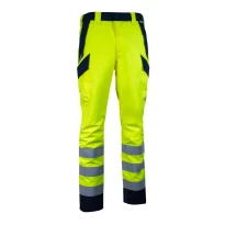 Pantalones de trabajo alta visibilidad multibolsillos impermeables stretch Cofra Alumbres V636-0