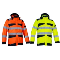 Parka de trabajo de alta visibilidad multibolsillos impermeable Cofra Kirkholm V639-0