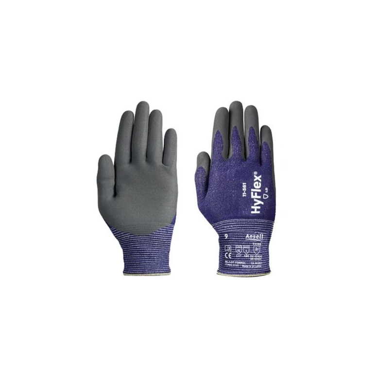 12 piezas - Guantes de trabajo Ansell HyFlex 11-561 GGU974 anticorte antiabrasión