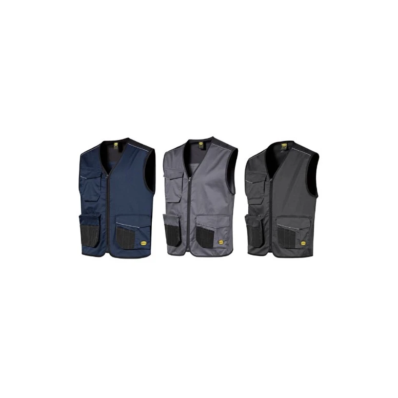 Chaleco de trabajo stretch multibolsillos con cremallera completa Diadora Utility Vest Mover 2.0 702.183060