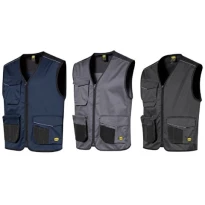 Chaleco de trabajo stretch multibolsillos con cremallera completa Diadora Utility Vest Mover 2.0 702.183060
