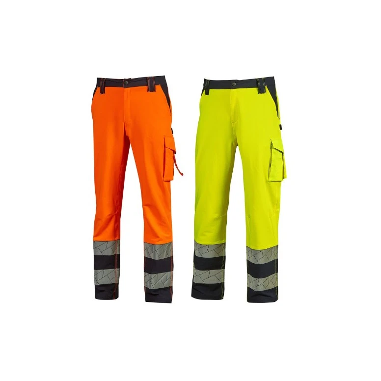 Pantalones de trabajo stretch multibolsillos alta visibilidad U-Power Nova HL401