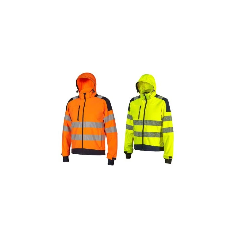 Chaqueta de trabajo alta visibilidad multibolsillos softshell stretch U-Power Wonder HL384