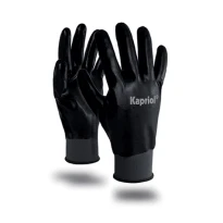12 Pares - Guantes de trabajo Kapriol de nitrilo All Black 127703