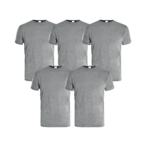 Set de 5 Camisetas de Trabajo Kapriol 136461 Blanco y Gris