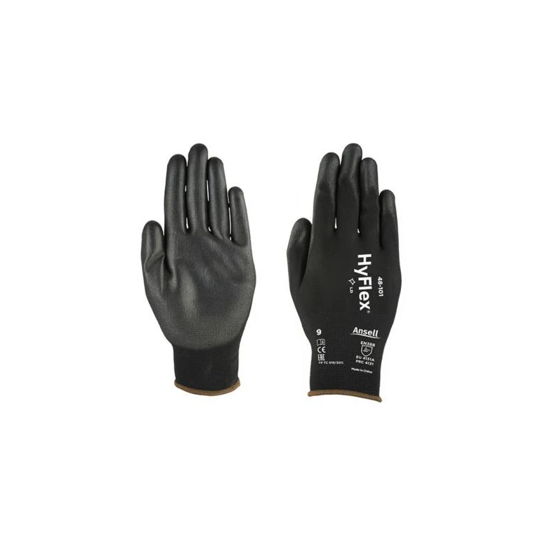 12 piezas - Guantes de trabajo Ansell Guante Hyflex 48-101 GGU953 multiuso