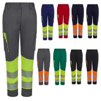 Pantalón de Trabajo Mujer Alta Visibilidad Velilla Multibolsillos Stretch Bicolor 303032SW