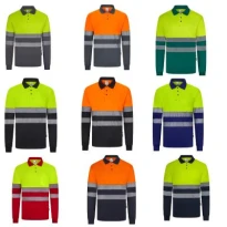 Polo de Trabajo Alta Visibilidad Velilla 305535 Bicolor Manga Larga