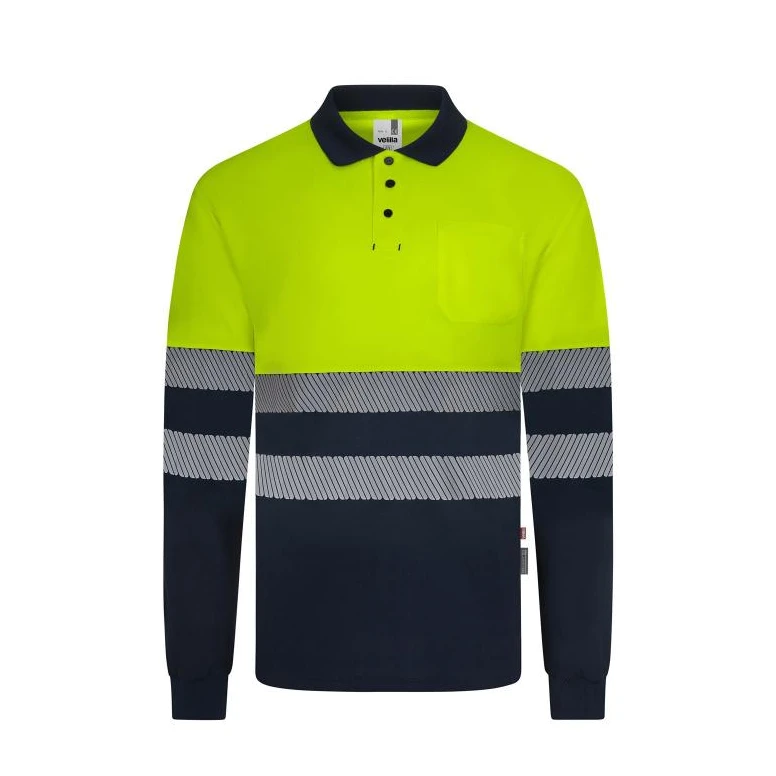 Polo de Trabajo Alta Visibilidad Velilla 305535 Bicolor Manga Larga