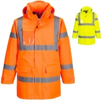 Chaqueta de trabajo Portwest alta visibilidad impermeable de lluvia Extreme Hi Vis S599 multibolsillos