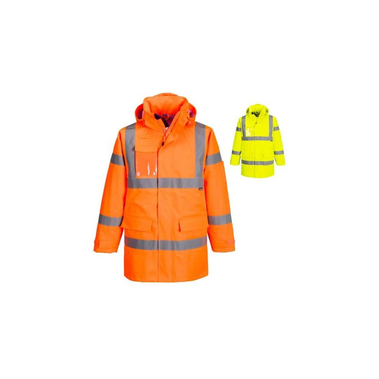 Chaqueta de trabajo Portwest alta visibilidad impermeable de lluvia Extreme Hi Vis S599 multibolsillos