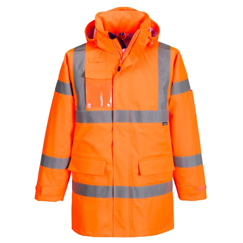 Chaqueta de trabajo Portwest alta visibilidad impermeable de lluvia Extreme Hi Vis S599 multibolsillos