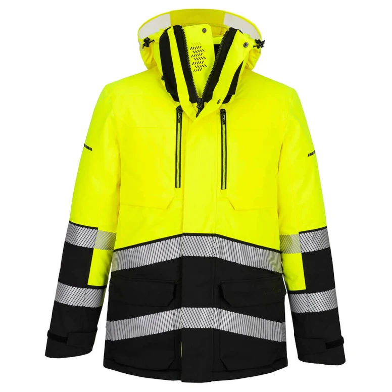 Chaqueta de trabajo Portwest alta visibilidad EV467 Hi Vis multibolsillos de invierno