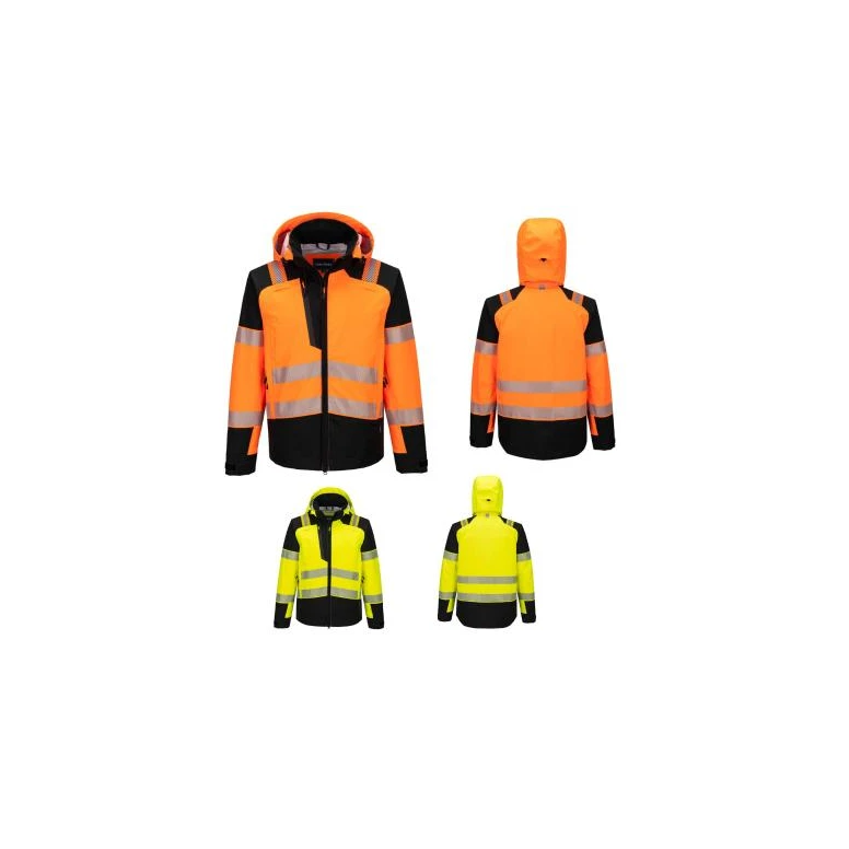 Chaqueta de Trabajo Portwest Alta Visibilidad T166 PW3 Hi-Vis Multibolsillos Impermeable Stretch