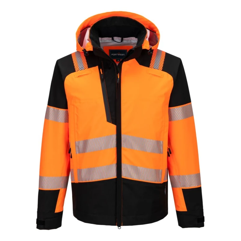 Chaqueta de Trabajo Portwest Alta Visibilidad T166 PW3 Hi-Vis Multibolsillos Impermeable Stretch