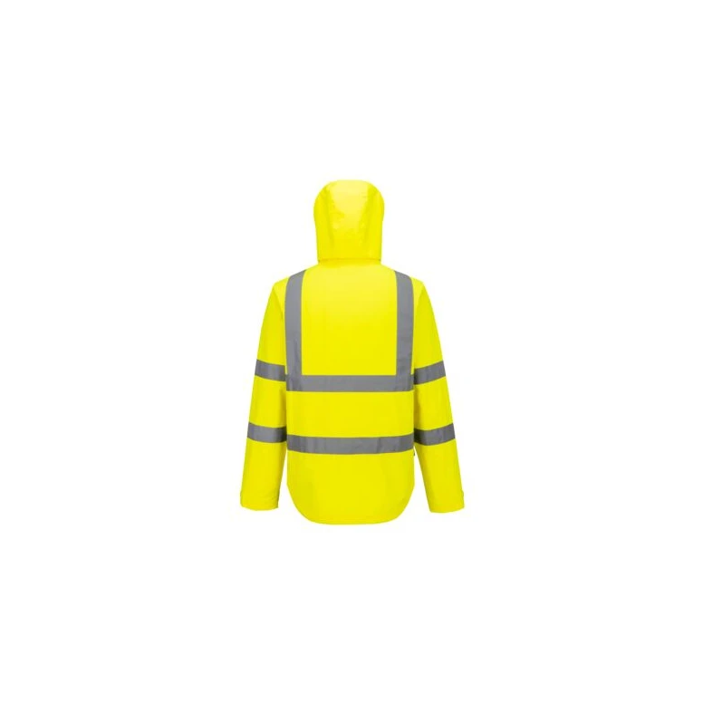 Chaqueta de Trabajo Portwest Alta Visibilidad Ligera Plegable Hi-Vis S164 Impermeable Multibolsillos