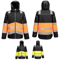Chaqueta de Trabajo Portwest Alta Visibilidad PW364 Multibolsillos Invernal