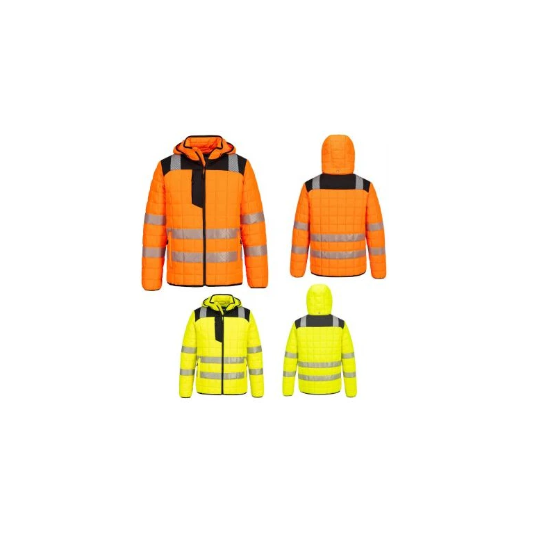 Chaqueta de trabajo Portwest alta visibilidad Hybrid Baffle T165 impermeable multibolsillos
