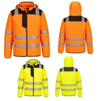 Chaqueta de trabajo Portwest alta visibilidad Hybrid Baffle T165 impermeable multibolsillos