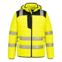 Chaqueta de trabajo Portwest alta visibilidad Hybrid Baffle T165 impermeable multibolsillos