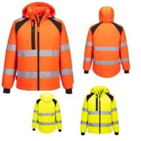 Chaqueta de trabajo Portwest alta visibilidad CD809 Softshell WX2 acolchada multibolsillos impermeable