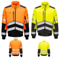 Chaqueta de trabajo Portwest alta visibilidad EV468 Softshell multibolsillos impermeable stretch