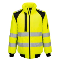 Chaqueta de trabajo Portwest alta visibilidad Pilot WX2 Hi Vis 2 in 1 CD898 multibolsillos impermeable