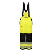 Pantalón de trabajo Portwest alta visibilidad FR426 multibolsillos ignífugo impermeable invernal con tirantes desmontables 2