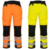 Pantalón de trabajo Portwest alta visibilidad PW3 Harness T142 stretch multibolsillos