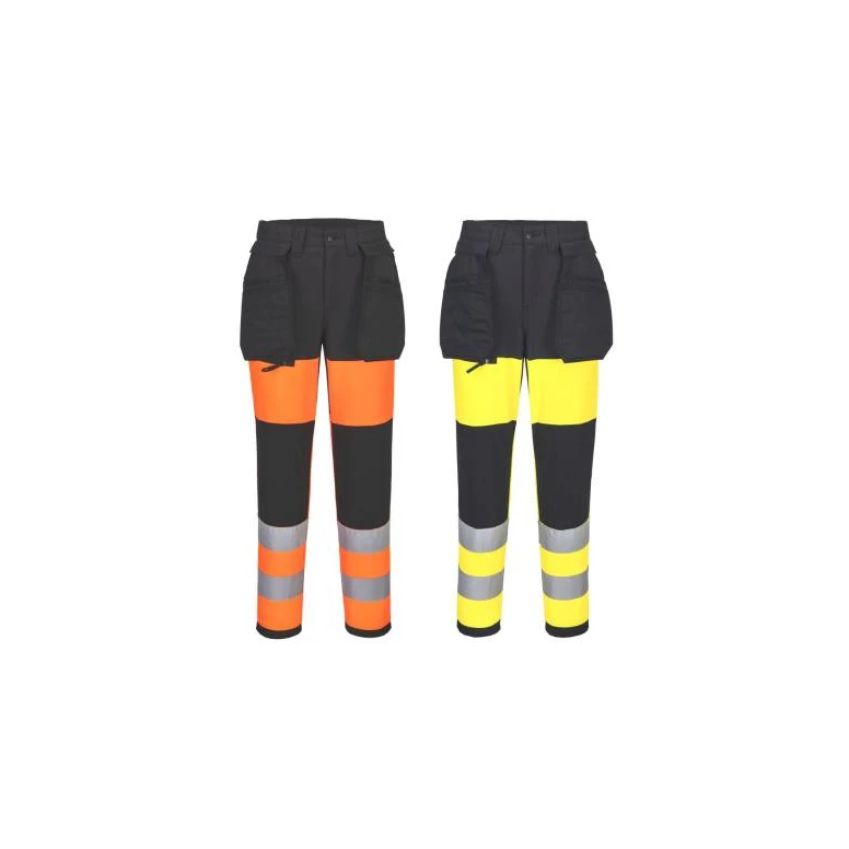 Pantalón de Trabajo Portwest Alta Visibilidad Service WX2 CD847 Multibolsillos Stretch Mujer
