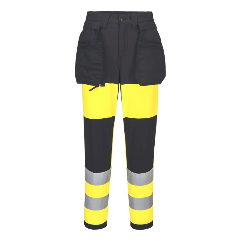 Pantalón de Trabajo Portwest Alta Visibilidad Service WX2 CD847 Multibolsillos Stretch Mujer