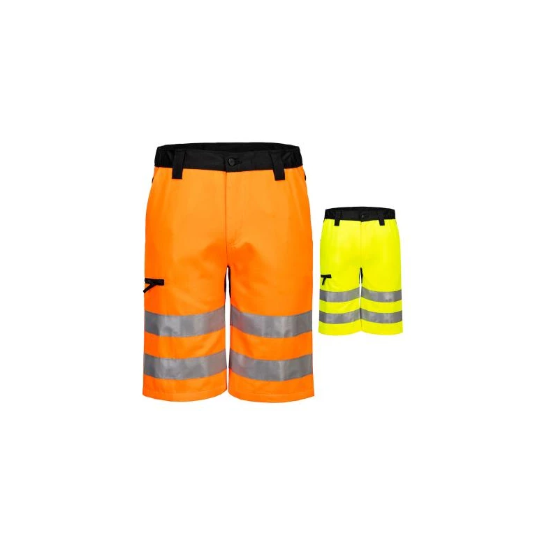 Bermuda de trabajo Portwest CD899 WX2 Eco alta visibilidad multibolsillos stretch