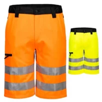 Bermuda de trabajo Portwest CD899 WX2 Eco alta visibilidad multibolsillos stretch