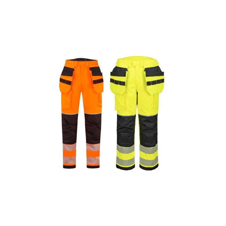 Pantalón de Trabajo Portwest Alta Visibilidad FR427 Ignífugo Multibolsillos Resistente al Calor Antiestático Impermeable